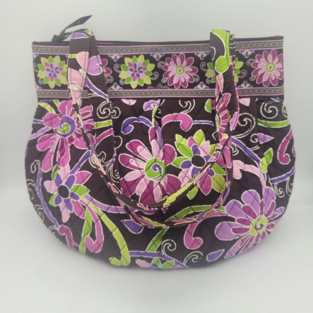 Vera Bradley Morgan Shoulder Bag Purple Punch Double Straps Floral Boho